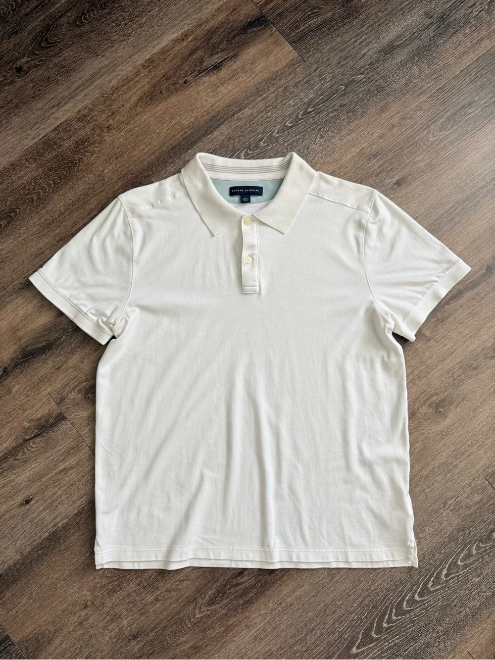 Banana Republic Luxury Pima Cotton Polo Shirt Ivory/Cream Size L (Fits M)